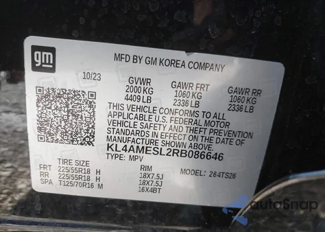 2024 Buick Encore Gx Sport Touring Awd z USA, uszkodzony, nr VIN KL4AMESL2RB086646